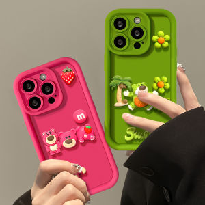 Cute Strawberry Bear Cartoon Phone Case for OPPO K11 K10 Reno7/8/9/10 A32 A35 A97 A92S A1PRO A55S Anti-Fall Plush Toy Girls Style