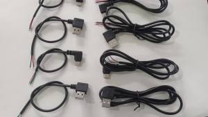 ChengHaoRan 1PC Right Angled 90 Degree Male Bend USB 2.0 Type-C 2Pin 4Pin DIY Power Data Charging Cable L Type