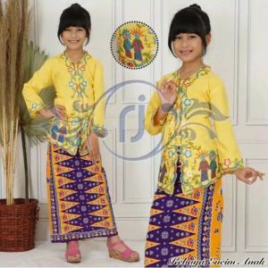 Setelan Kebaya Encim Ondel Ondel Anak//Baju Adat Betawi Wanita Anak Sd//Baju Kartinian Anak Sekolah