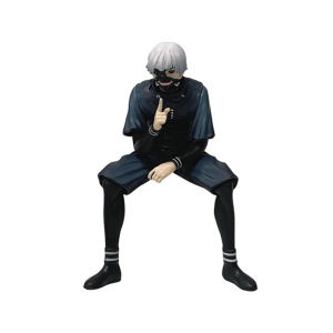 Bandai | 20cm Ken Kaneki Sitting Figure Tokyo Ghoul GK Replaceable Double Head Double Arms Statue with Base Anime Model Toy Deco Boy Gift