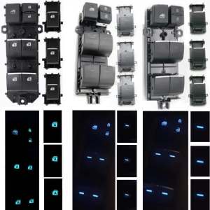 คนขับด้านซ้าย LED น้ำแข็งแสงไฟสีฟ้าพลังงานหน้าต่างล็อคปลดล็อคสวิทช์แผงปุ่ม4ชิ้น/เซ็ตสำหรับโตโยต้า RAV4 Corolla CHR 2019-2023