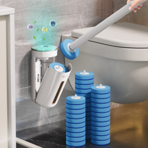 TLXT | Disposable Toilet Brush Household Bathroom Wall Mounted No Dead Corners Cleaning Specialized Descaling Tool Scrubber Bowl White
