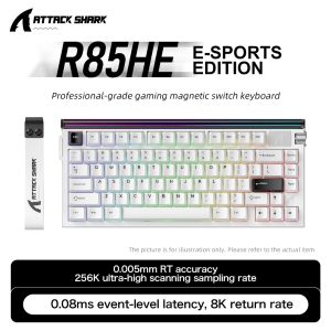 ATTACK SHARK | ATTACK SHARK R85HE Magnetic Axis Gaming Wire Keyboard 8KHz Rate 0.005mm RT Precision Adjustable 5 Layer Soundproof Filling RGB