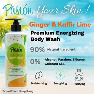 Pasion Premium Body Wash Ginger & Kaffir Lime 500ml /Natural Ingredients Body Shampoo