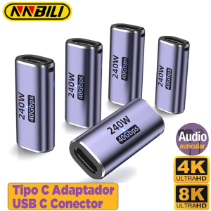 NNBILI 5Pcs USB C Female to Female Adapter with PD 240W 40Gbps 8K 60hz Video Compatible for Thunderbolt 4 MacBook iPad USB-C HUB