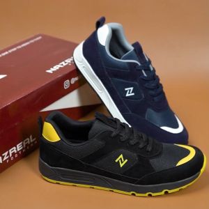 NAZREAL FOOTWEAR - Sepatu Sneakers Anak Casual Terbaru Marva Navy White