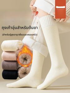 JINGCHI | ถุงเท้าข้อสั้นผู้หญิงหนาแบบมีขนแกะสำหรับฤดูหนาว ถุงเท้าข้อสั้นแบบสวมข้อสูงสำหรับผู้หญิงในช่วงฤดูใบไม้ผลิและฤดูใบไม้ร่วง