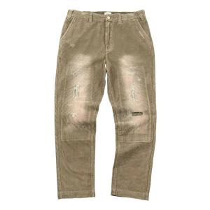 American Retro Lumberjack Double Knee Pure Cotton Battle Damage Level Distressed Pencil Pants Corduroy Casual Pants Uncle Ma Quality