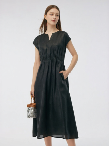 Gloria | Heritage Gossamer Silk Black Dress