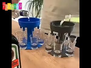 IsALifestyle 6 Shot Cups Part Drink Wine Dispenser Suitable On Juice Soft Drink Iced Beverage for Housewarming Camping Birthday Festival Celebration