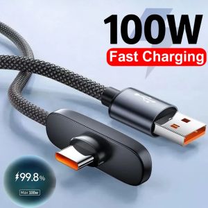 100W Fast Charging Cable Right Angle 90° USB-C To Type-C Data Cord Mobile Phone Fast Charging Data Cable Convenient For Gaming