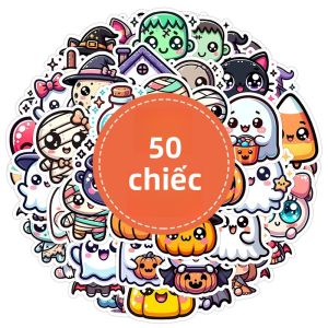 50 Miếng Dán Chủ Đề Halloween Hình Mèo Hoạt Hình Dễ Thương Bí Ngô Vinyl Chống Thấm Nước Dán Trang Trí Sổ Lưu Niệm Đồ Dùng Văn Phòng Phẩm Vui Nhộn Cho Ngày Lễ