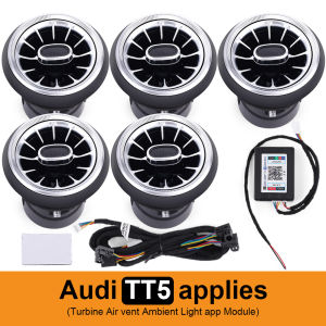 64 Color Turbine Air Vent Ambient Light for Audi TT5 2007 2008-2014 Bluetooth App Control Turbine Nozzle Led Car Decorate Lamp