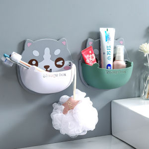 Multifunctional wall-mounted storage box bedside mobile phone charging cartoon storage rack bathroom rack bedside shelf Wall Adhesive phone