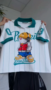 Áo Thun Polo DOREMON Form Boxy In Chuyển Nhiệt Blue Streetwear vải mịn mát