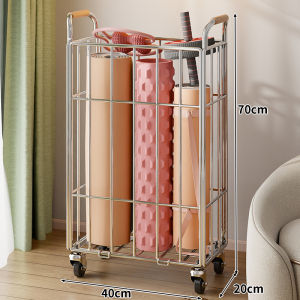 QINQI | Mobile Yoga Mat and Fitness Equipment Storage Rack