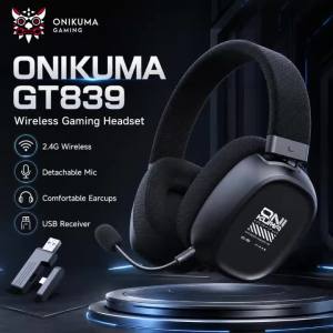 ONIKUMA | ONIKUMA GT839 Wireless Gaming Headphones 2.4G Low Latency Headset With Mic USB Adapter Over Ear Stereo Audio Gamer Accessories