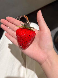 Sweet Strawberry Resin Bag Charm Keychain Couple Best Friend Gift Decorative Accessories Fashionable Bag Decorations