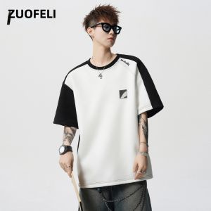 ZUOFEILI | Design Casual Color Block Loose T-shirt