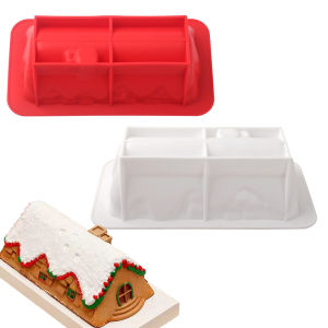 แม่พิมพ์เค้กมูสบ้านหิมะคริสต์มาส แม่พิมพ์ขนมปังซิลิโคนรูปบ้านคริสต์มาส แม่พิมพ์อบขนมหวานคริสต์มาส
