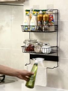 3-Layer Refrigerator Side Rack: Hanging Basket Storage Solution