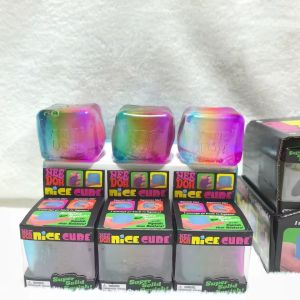 Schylling | High Quality NeeDoh Rainbow Color Cube Squishy Sensory Fidget Toy Fingertip Release Stress Relief Surprise Blind Box Decor Gift