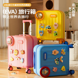 Childrens Small Universal Wheel Luggage 16 Inch Pull Rod Suitcase Travel Bag Can Be Taken on Airplanes Cartoon Baby Suitcase