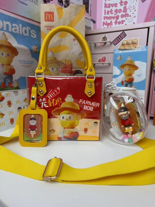 กระเป๋าผ้าใบ FARMER BOBx McCafe รีไซเคิล กระเป๋าใส PVC ขนาดเล็ก กระเป๋า ...