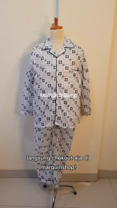 BAJU TIDUR PIYAMA PRIA PP KRA KANCING KAOS KATUN ADEM HALUS TEBAL IMPORT BERKUALITAS LENGAN PANJANG SETELAN CELANA PANJANG MOTIF TERBARU WARNA COKLAT SIZE M-XXXL FIT TO 85KG