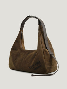 Free Belt Adjustment Metal Buckle Dumpling Bag Single Shoulder/Crossbody Wax Sensation Red Sail Casual Simple Style Cotton Bag