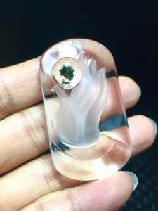 天然水晶吊坠 Natural all wrapped green ghost pearl pendant exquisite carving crystal transparent holding the ball in hand every request! Ball inside all wrapped green ghost green color very unique and beautiful object wear life as you wish