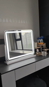 Smart Touch LED Vanity Makeup Mirror 3‑Color Adjustable Light for Dressing Bedroom