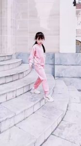 Set bộ đồ thu đông dáng thể thao Khánh An Baby Na chất nhung mềm mướt cho bé gái set bộ dài tay cho bé 8-43kg Fanekids