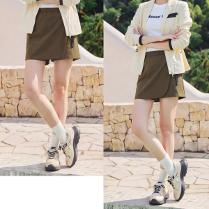 Lightweight Sporty A-Line Skort with Elastic Waist