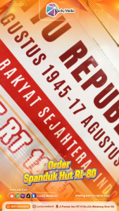 Cetak Spanduk Agustusan HUT RI 80 Custom Banner Lomba 17 Agustus Jalan Sehat Flexi Full Color