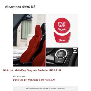 ALCANTARA | Miếng Dán Trang Trí Nút Khởi Động/tắt Máy Alcantara Cho BMW F Chassis Series X5 F15 F38 F49 - Phụ Kiện Nội Thất Xe Hơi Bằng Da Lộn