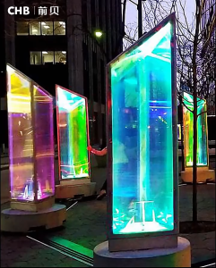 Đèn Sân Vườn Nghệ Thuật Cột Acrylic Ánh Sáng RGB Hiện Đại