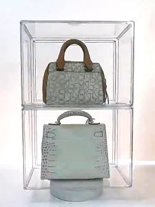 Bag Case Organizer Storage Box Acrylic Shoe Box Transparent Display Box Helmet Storage Box Labubu Acrylic Case Medal Organizer Magnetic Switch Beads Organizer Storage Stackable Doll Storage Cabinet