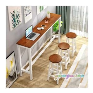 Lucky😸โต๊ะไม้ทรงสูง มี3ขนาด โต๊ะอเนกประสงค์ ใช้ในร้านคาเฟ่ บาร์ หรือเลานจ์