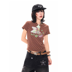 MKGO | Star-printed Angel-design T-Shirt