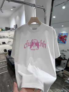 Áo Thun Nam Tay Ngắn in Hình Cánh Tay Mùa Hè Cotton Nguyên Chất Cổ Tròn Rộng Rãi Phong Cách Mỹ Thương Hiệu Thời Trang Áo Thun