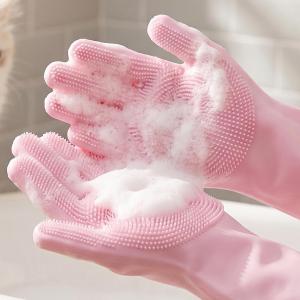 Pet Bath Gloves Pet Grooming Silicone Gloves Dog Cat Bathing Shampoo Massage Glove Silicone Dish Washing Gloves Comfortable Massage Bath Artifact Pet Product