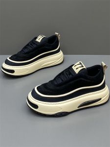 Mens Casual Shoes 2025 New Flip Suede Surface Dad Shoes Soft Bottom Heightening Board Shoes Sporty Spring Autumn round Toe