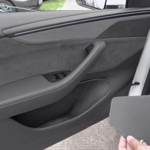 Car Door Inner Handle Protector Cover For Tesla Model 3 / Y Juniper 2025 Leather Door Grab Handle Cover Anti-Scratch Accessories