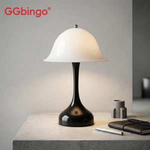 GGbingo Rechargeable LED Desk Lamp Room Decoration Bedroom Table Lamps Vintage Lampshade Reading Light
