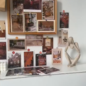 รูปแต่งผนัง การ์ดแต่งห้อง มินิมอล ดอกทิวลิป โปสการ์ด ของตกแต่งบ้าน ปัจฉิม กระดาษโน๊ต