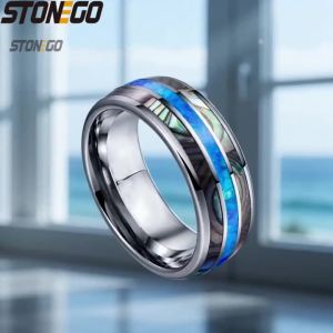 Tungsten Carbide Rings 8mm Steel Ring High Polished Never Fade Jewelry Unique Personality Luxury Accessories for Wedding Band