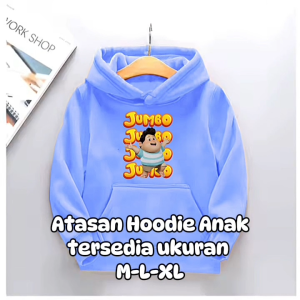 Jumbo Setelan Sweater Hoodie Anak Laki Dan Perempuan Usia 4-13 Tahun Bahan Babyterry