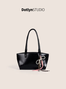 Elegant Commuter Tote Bag Dotlyn2025 Large Capacity Single Shoulder Womens Bag Casual Style Underarm Bag Korean Style PU Leather