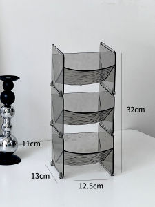 Transparent Multi-Layer Cosmetic Storage Box Desktop Organizer Lipstick Rack Elegant Slant Insertion Plastic Makeup Holder